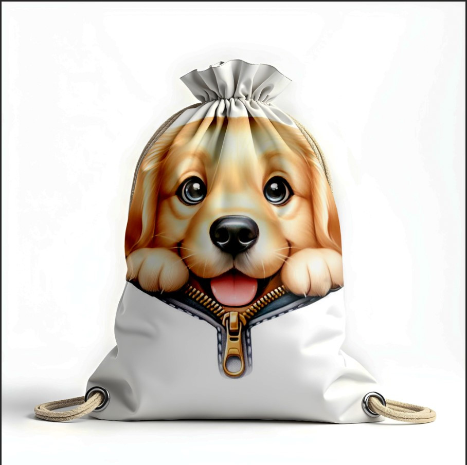 Рюкзак мішок з 3D принтом "Цуцик собака арт"