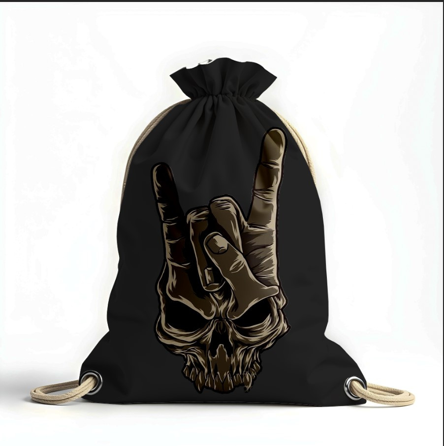 Рюкзак мішок з 3D принтом "Рок метал череп"