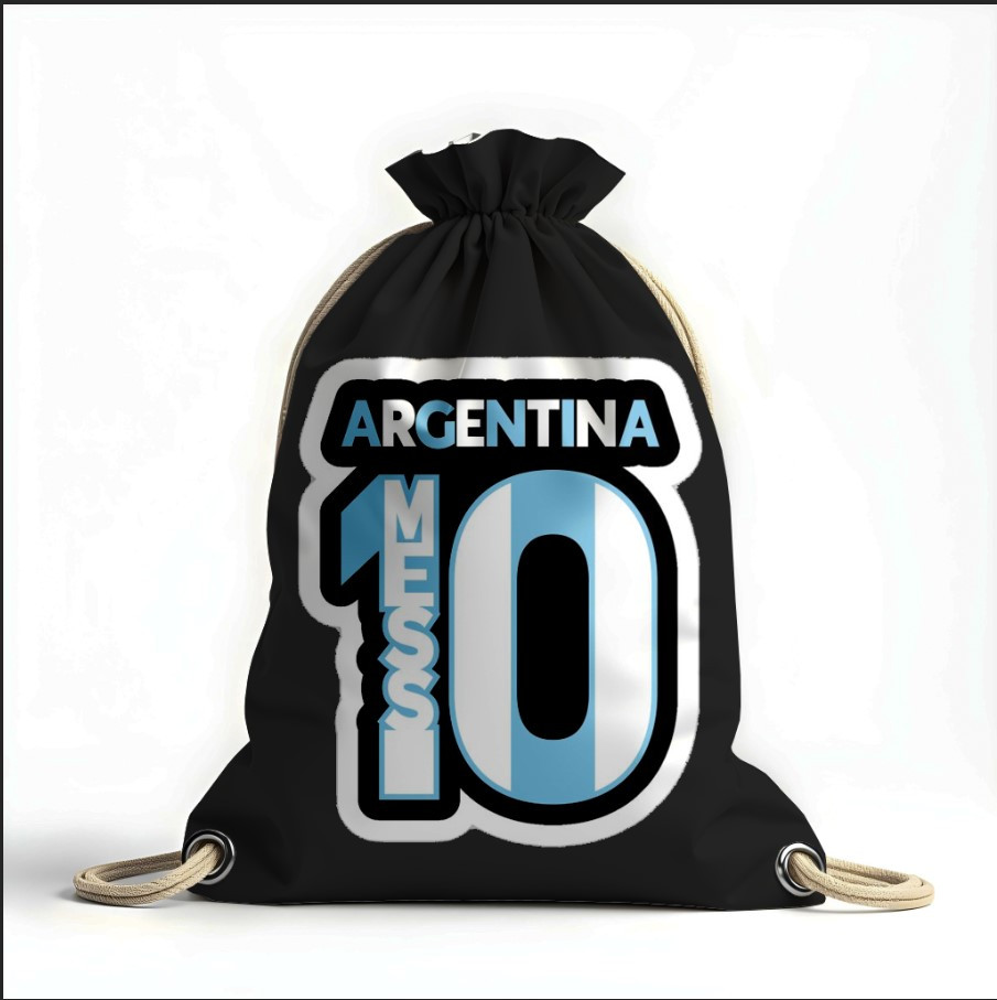 Рюкзак мішок з 3D принтом "Ліонель Мессі футбол номер Аргентина"