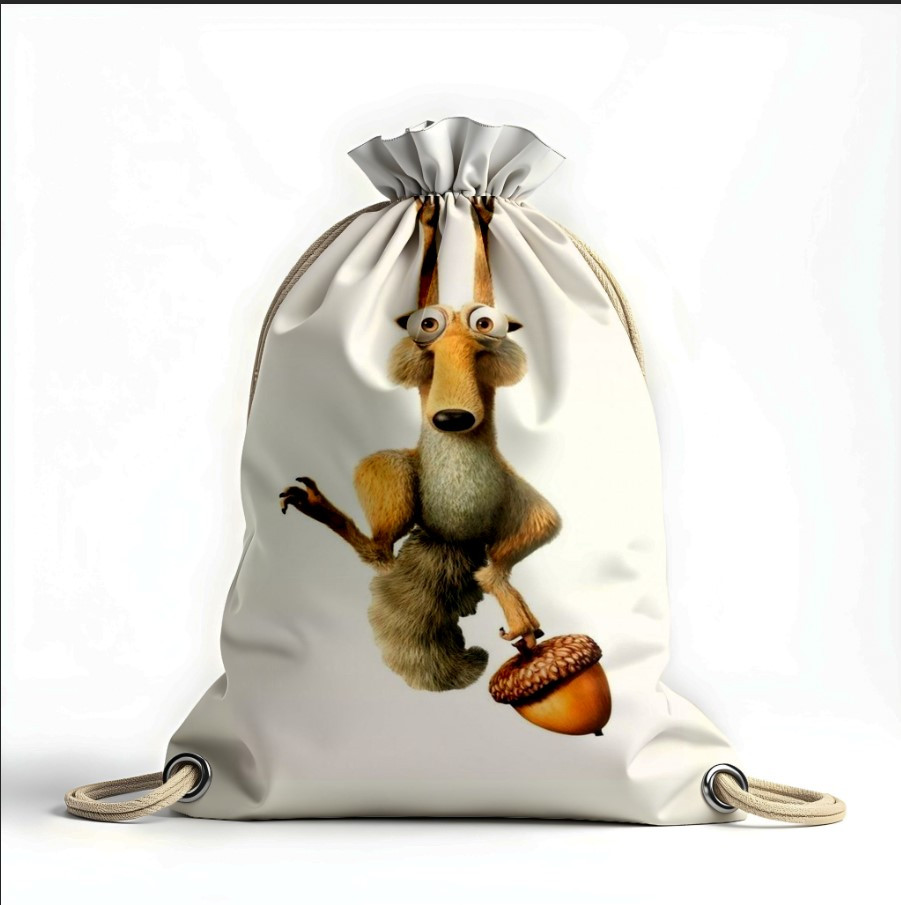 Рюкзак мішок з 3D принтом "Білка мультик горіх"