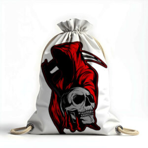 Рюкзак мішок з 3D принтом "Череп коса мантія"