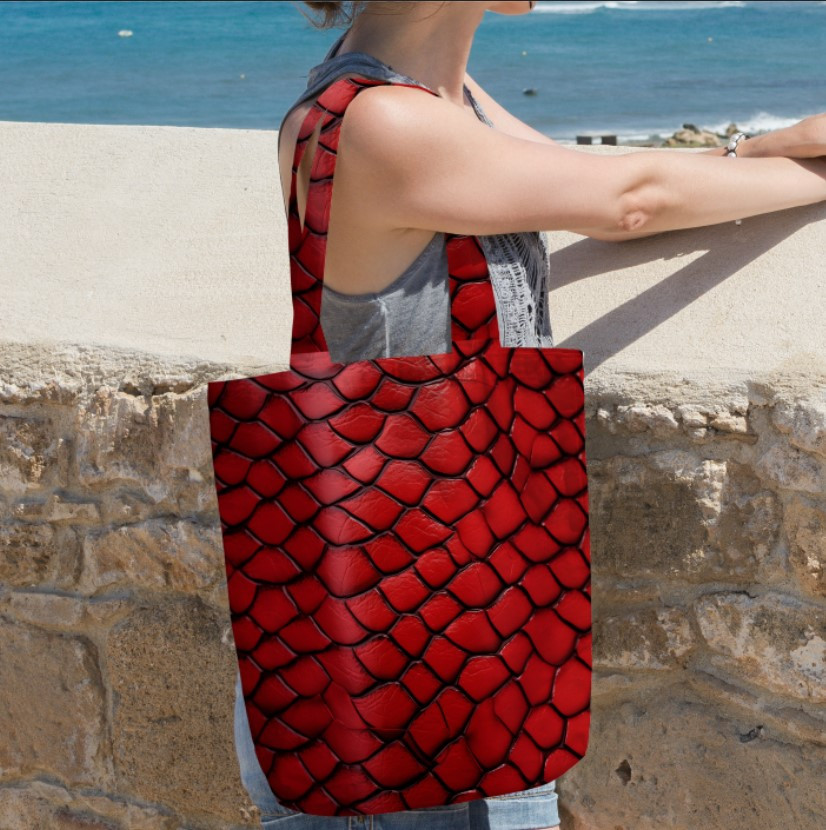 Сумка шопер Еко Шкіра Змії Червона
