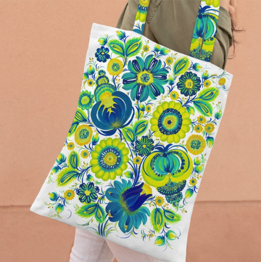 Сумка шопер Еко Український Етнічний Стиль Петриківський Розпис 1