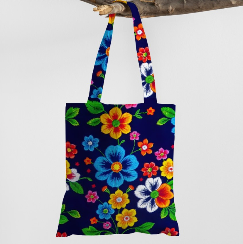 Сумка шопер Еко Польові Квіти На Синьому Фоні Арт
