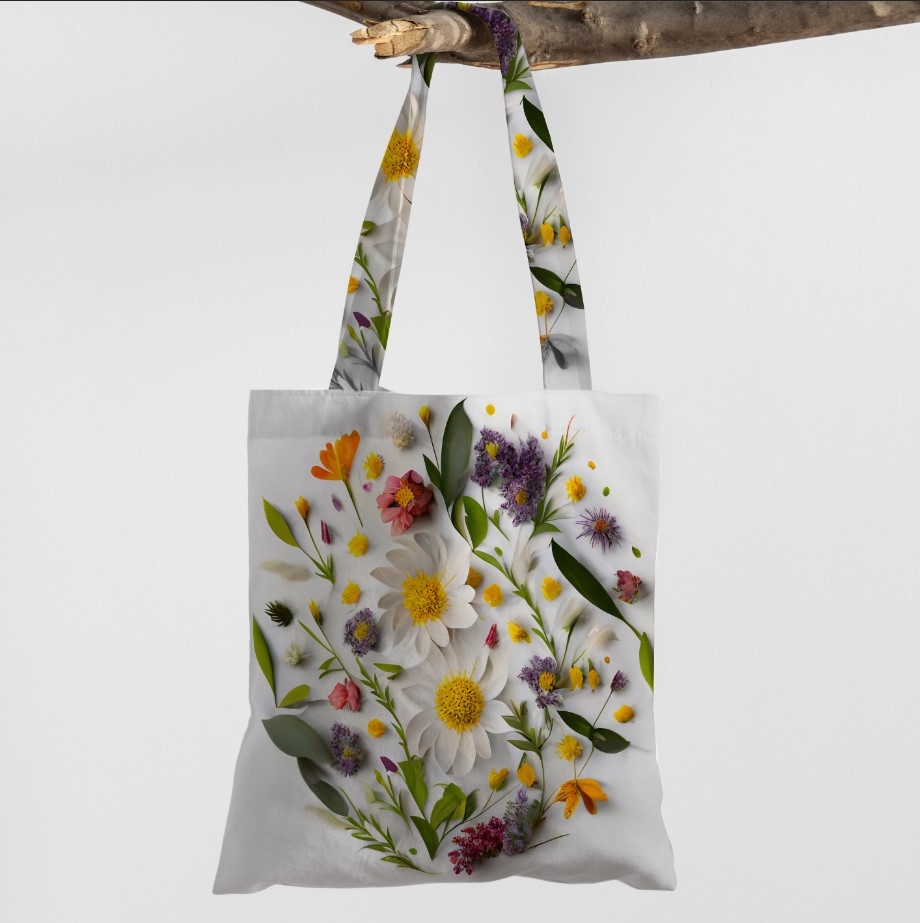 Сумка шопер Еко Композиція З Живих Квітів Польових