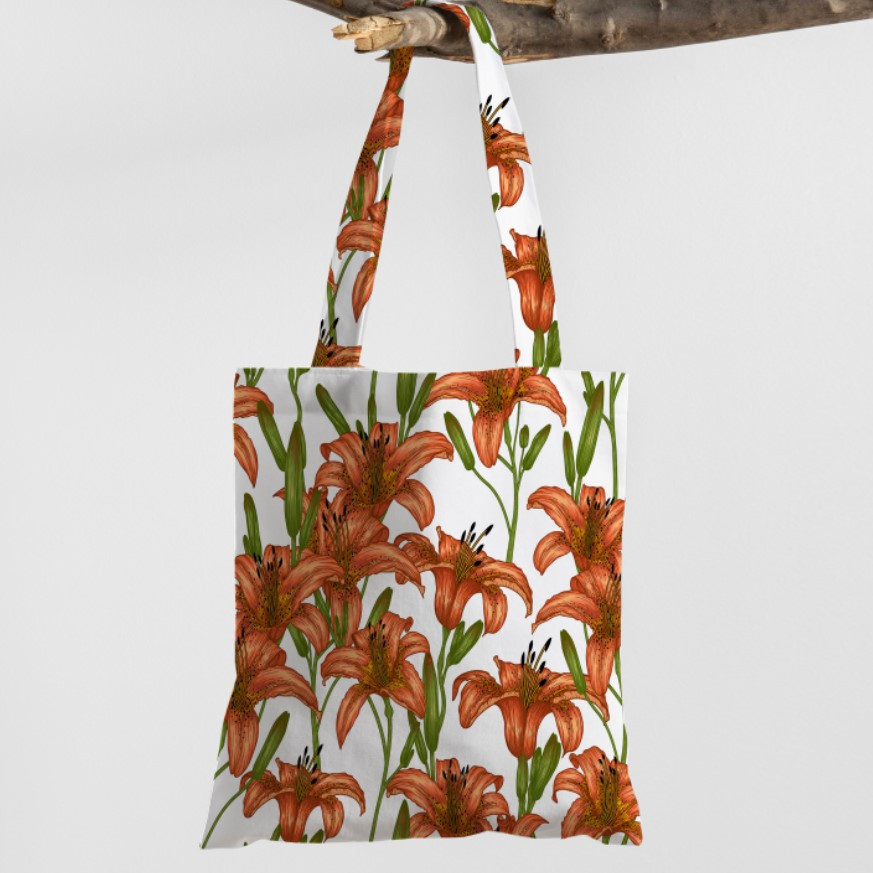 Сумка шопер Еко Квітучі Лілії Акварель