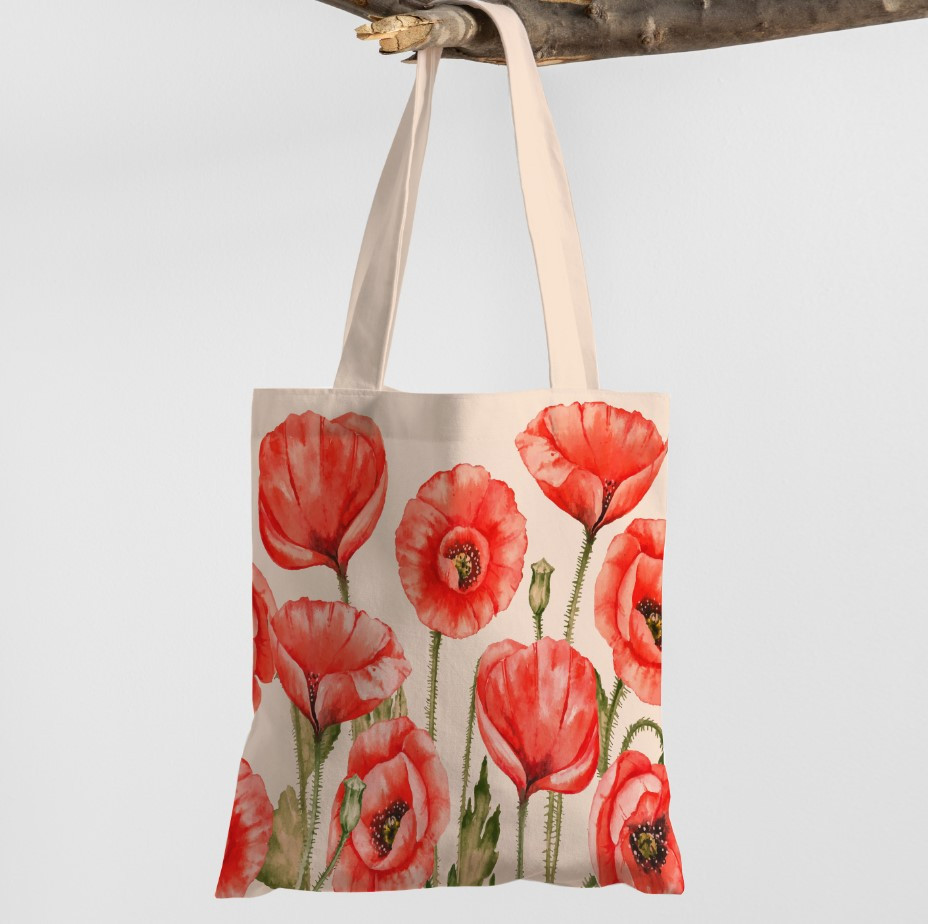 Сумка шопер Еко Маки Акварель Квіти