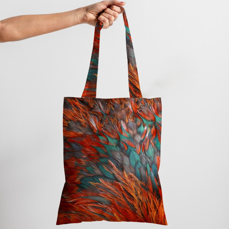 Сумка шопер Еко Кольорове Пір'я Птаха