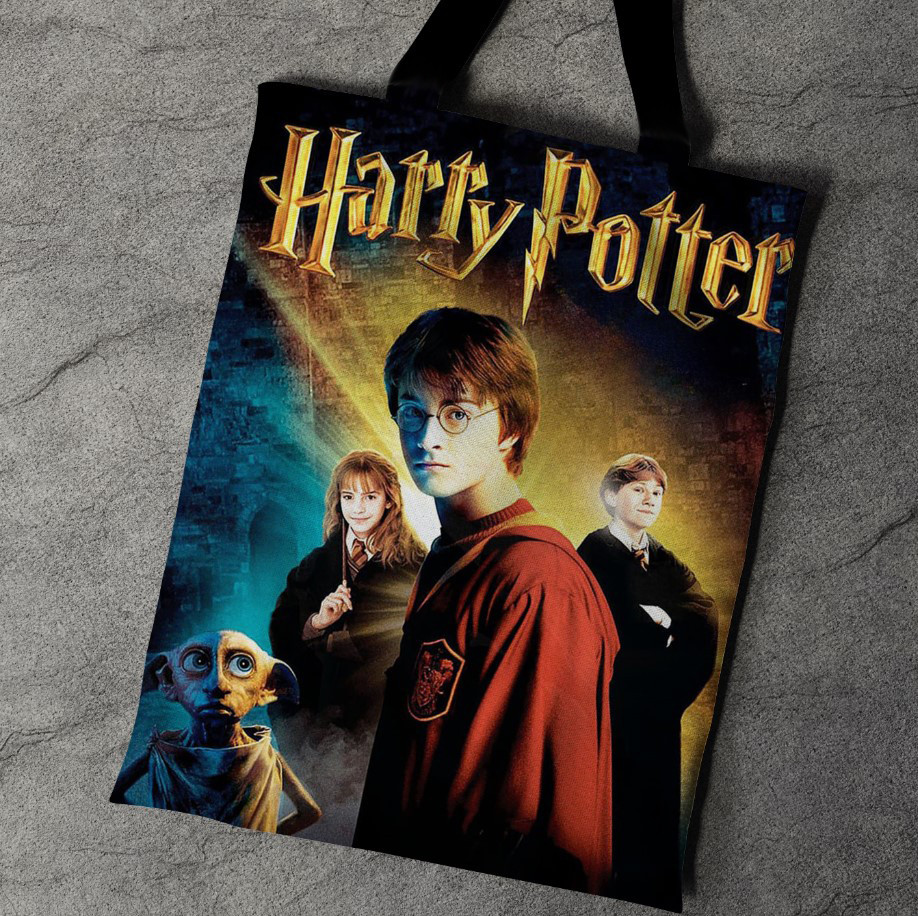 Сумка шопер Еко Гаррі Поттер Доббі Рон Герміона Персонажі 3