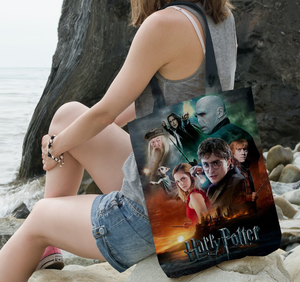 Сумка шопер Еко Гаррі Поттер Доббі Рон Герміона 1