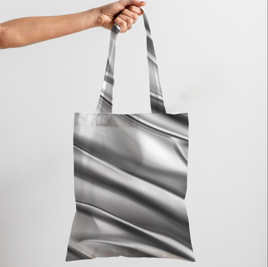 Сумка шопер Еко Текстура Срібної Тканини