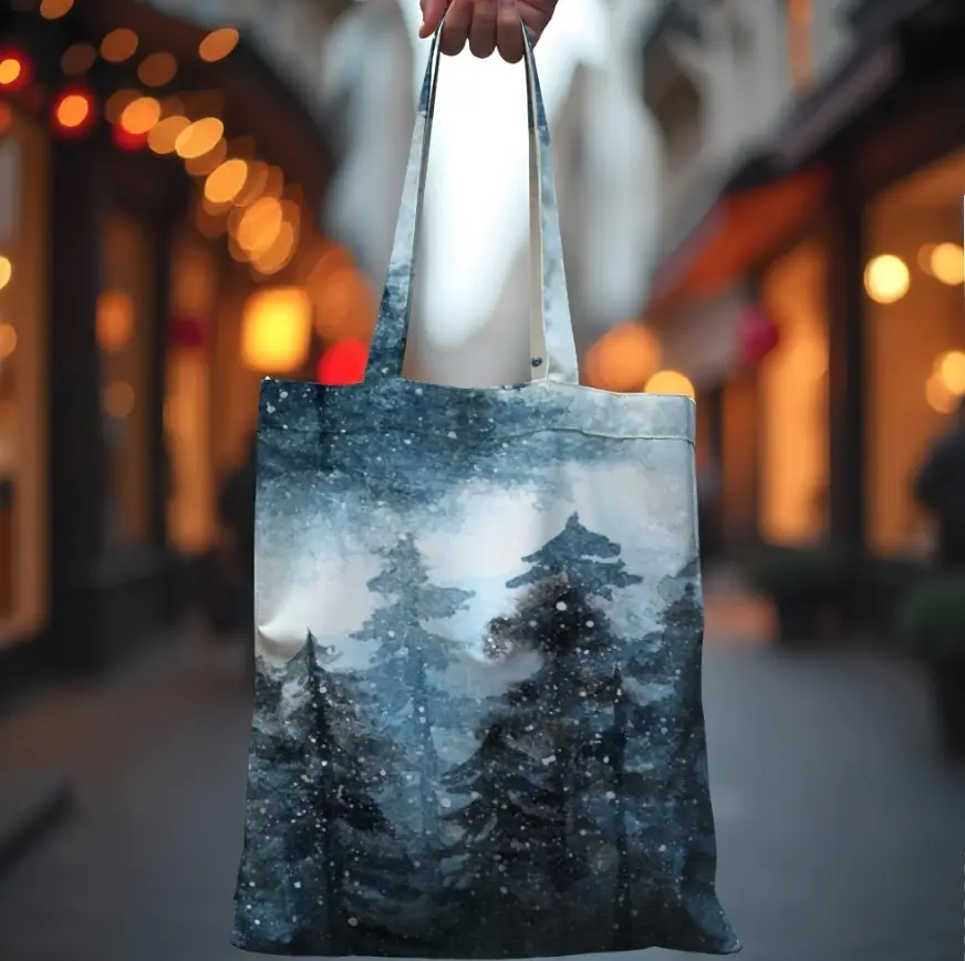 Сумка шопер Еко Зимовий Пейзаж Дерева Ліс