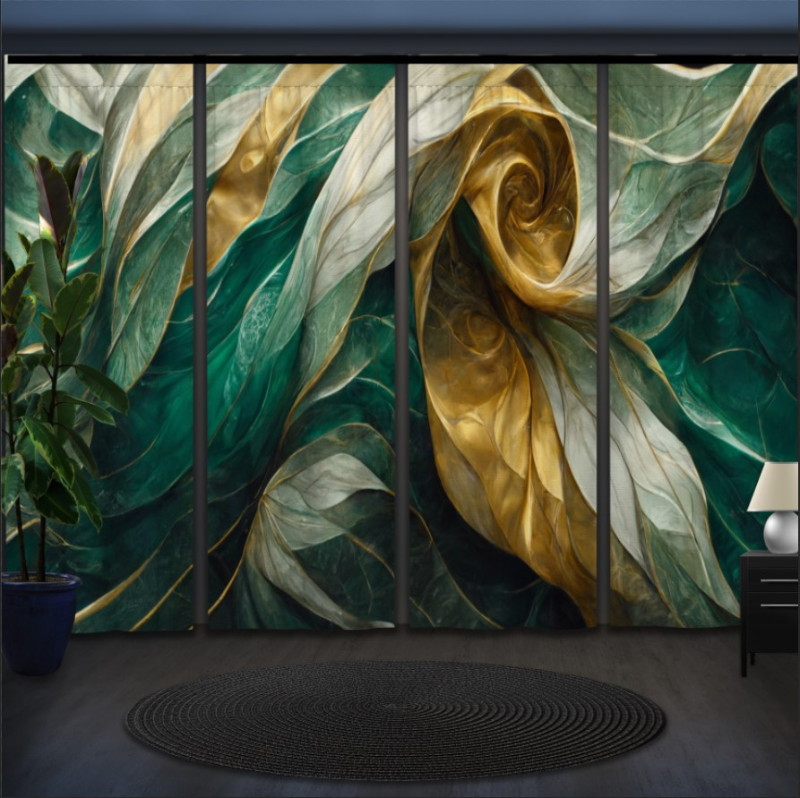 Комплект штор панельних з 4 х штук текстура з мармуровим ефектом "Швилі"