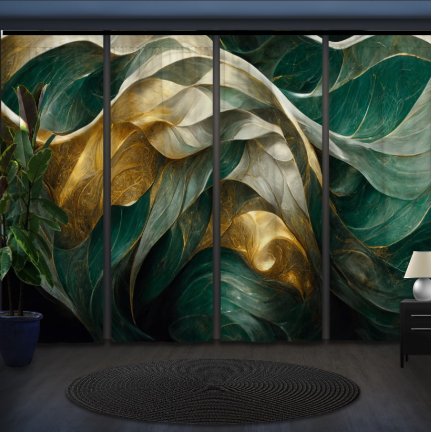 Комплект штор панельних з 4 х штук текстура з мармуровим ефектом "Швилі 2"