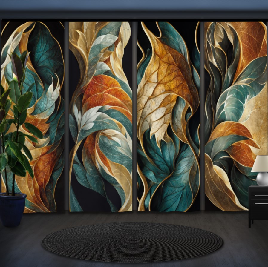 Комплект штор панельних з 4 х штук текстура з мармуровим ефектом "Швилі 4"