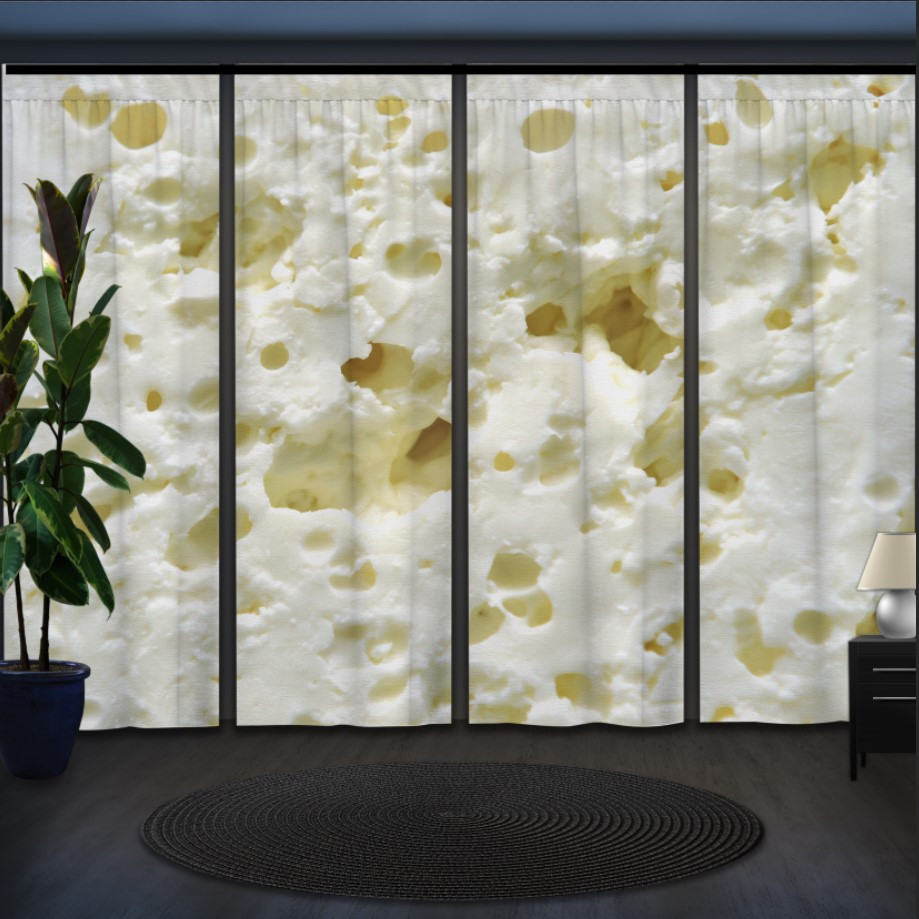 Комплект штор панельних з 4 х штук текстура сир "Творог"
