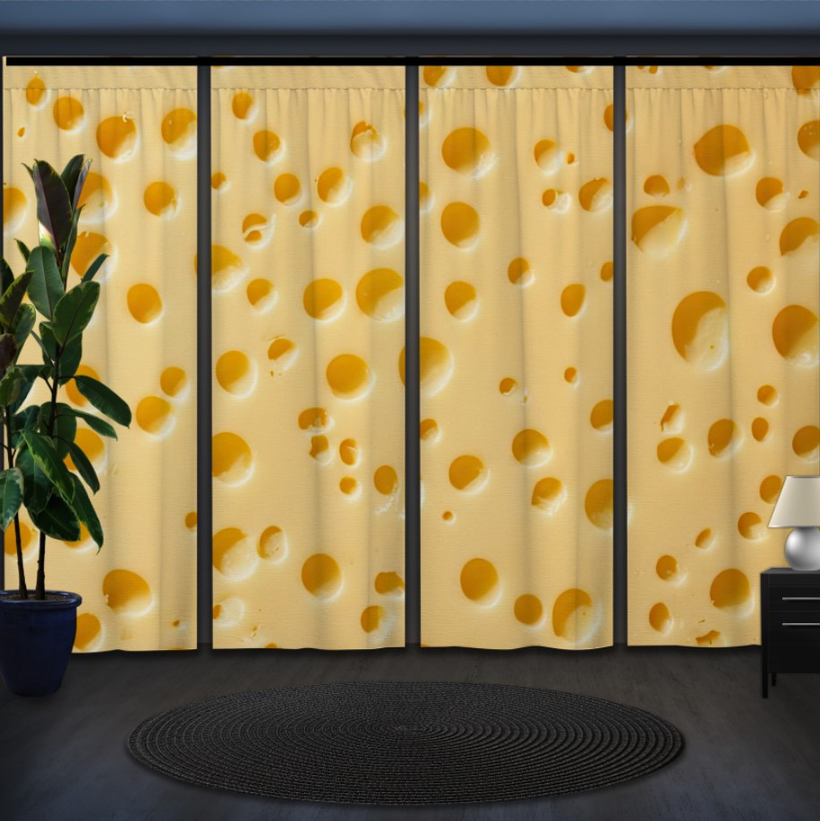 Комплект штор панельних з 4 х штук текстура сир "Творог 1"
