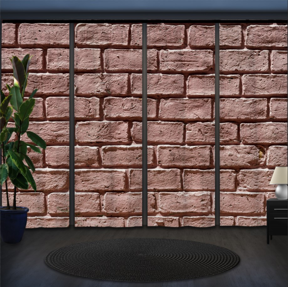 Комплект штор панельних з 4 х штук текстура цегла "Стіна Лофт"