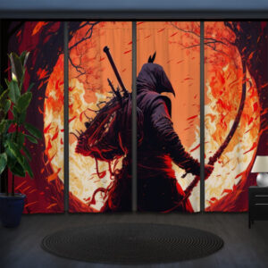 Комплект штор панельних з 4 х штук "Вогняний Самурай 2"