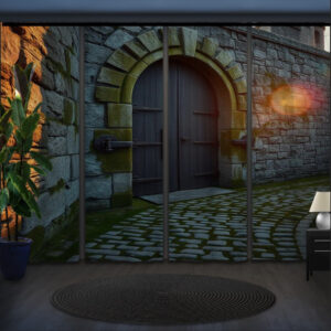 Комплект штор панельних з 4 х штук старовинні ворота двері "Замок"