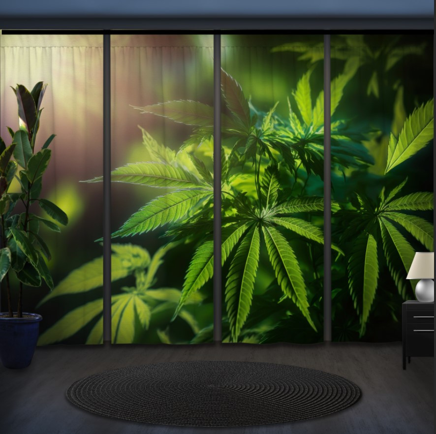 Комплект штор панельних веселі зелені "Рослини"