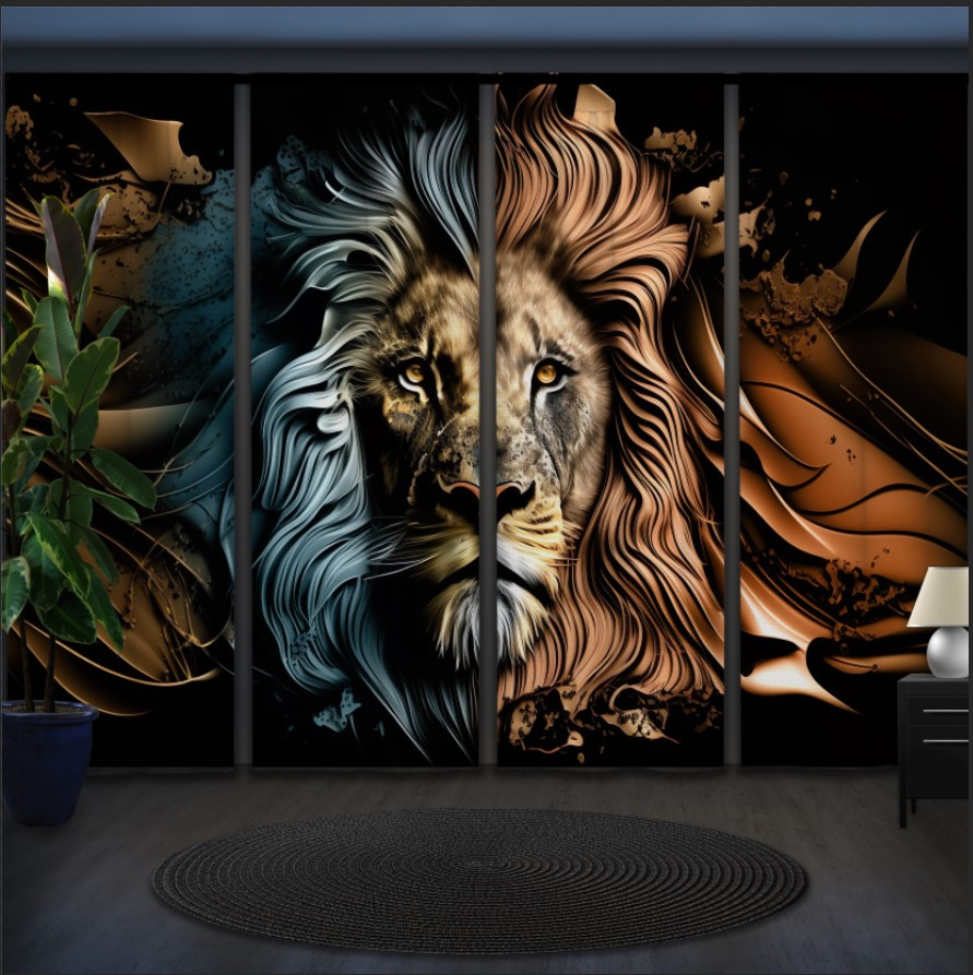 Комплект штор панельних лев "Крупний План"