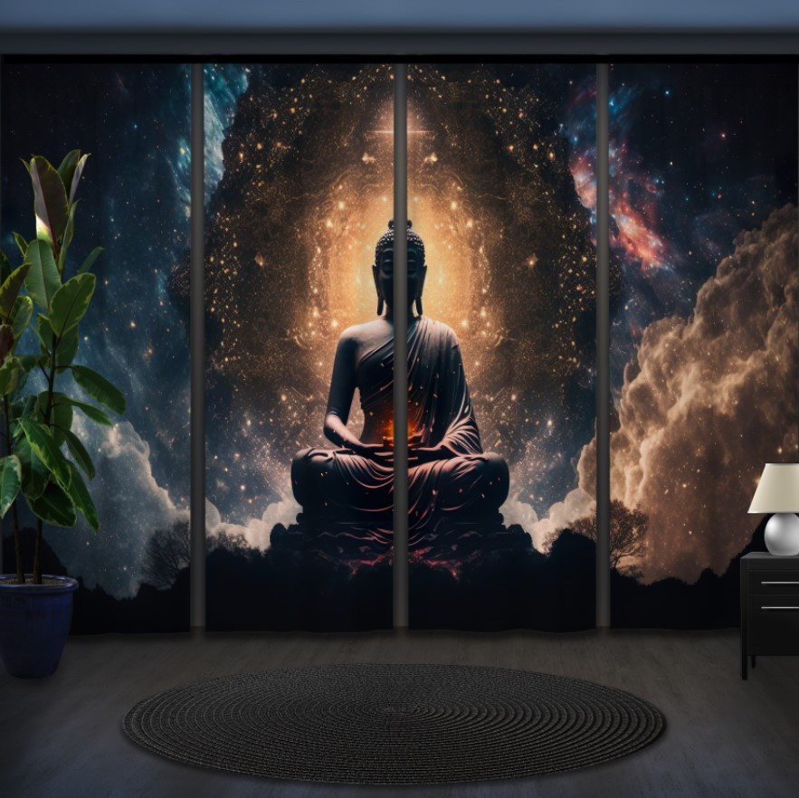 Комплект штор панельних космос йога будда "Лотос"