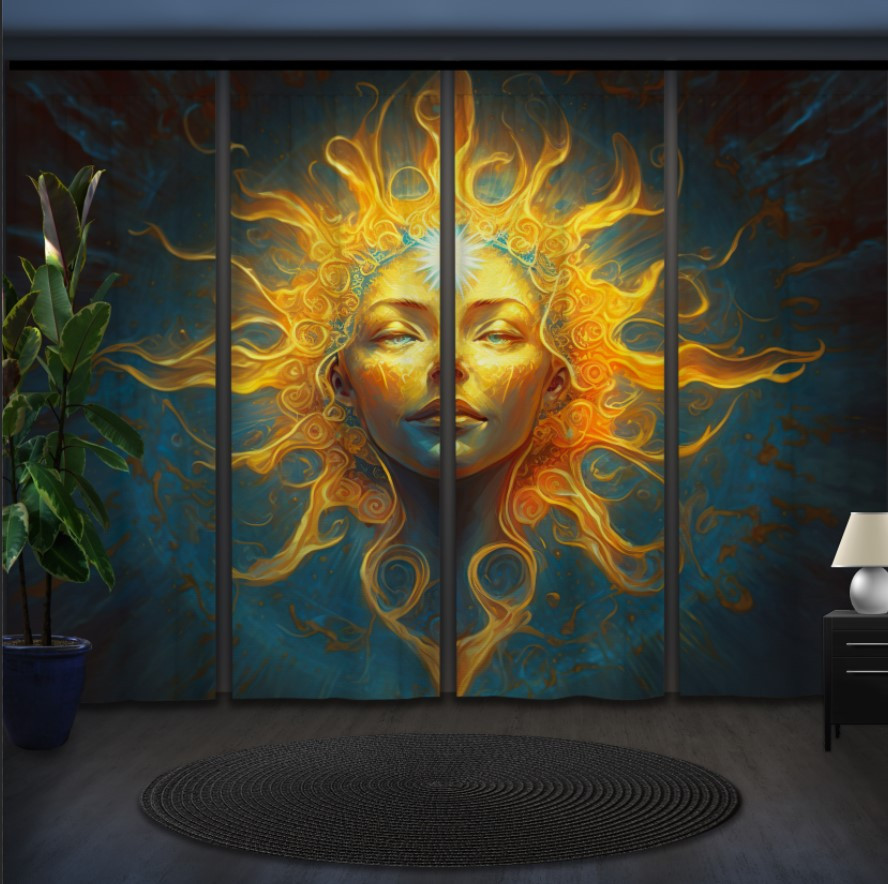 Комплект штор панельних бретаріанство йога тонкого тіла сонячна "Прана"