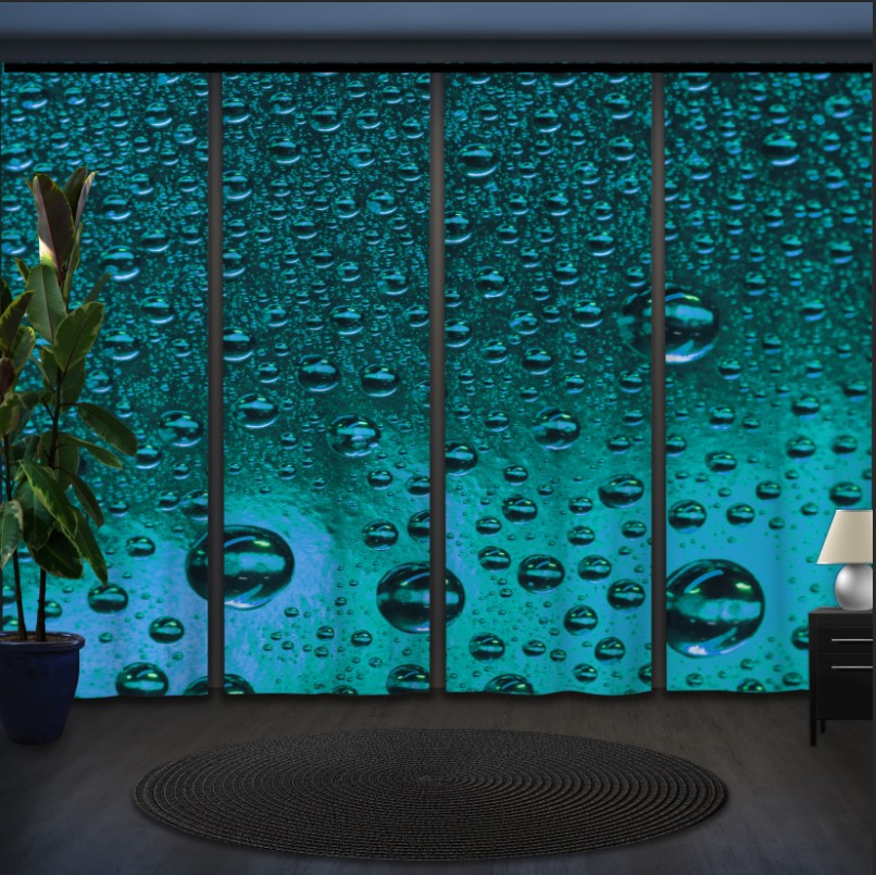Комплект штор панельних краплі води "Дощу"