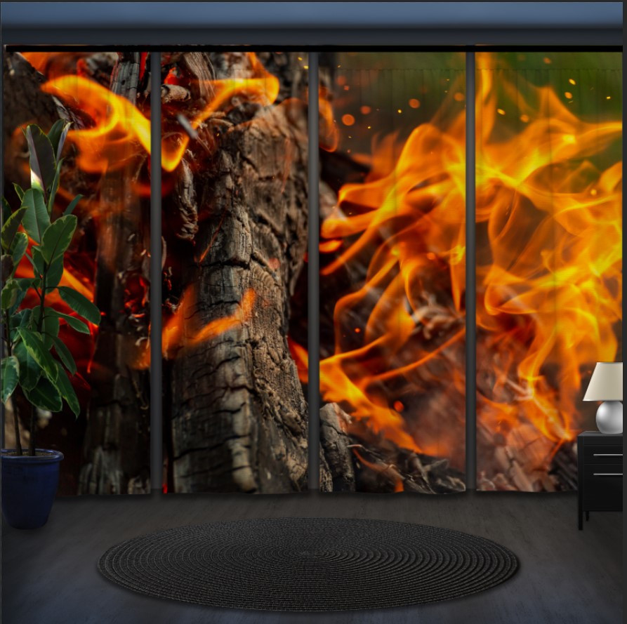 Комплект штор панельних вогонь "Багаття"