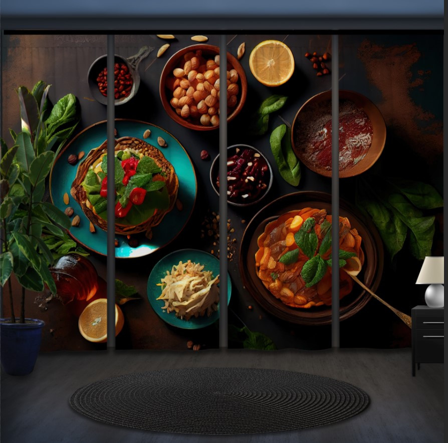 Комплект штор панельних стіл з їжею "Свято"