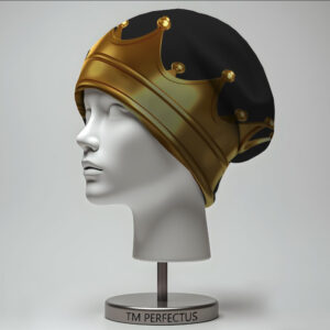 Шапка з 3D принтом "Золота корона на чорному фоні" ВСІ Розміри