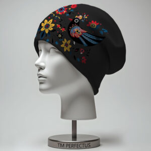 Шапка з 3D принтом "Квіти птах Петриківський розпис національний етнічний стиль розкішна нарядна" ВСІ Розміри