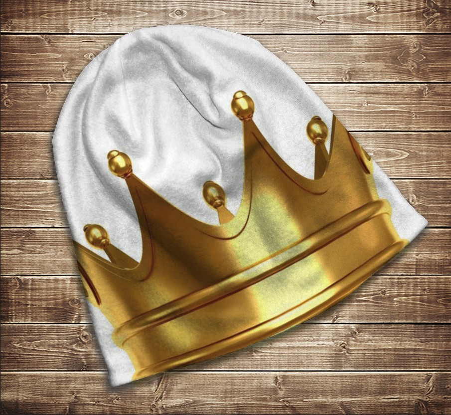 Шапка з 3D принтом "Золота корона" ВСІ Розміри