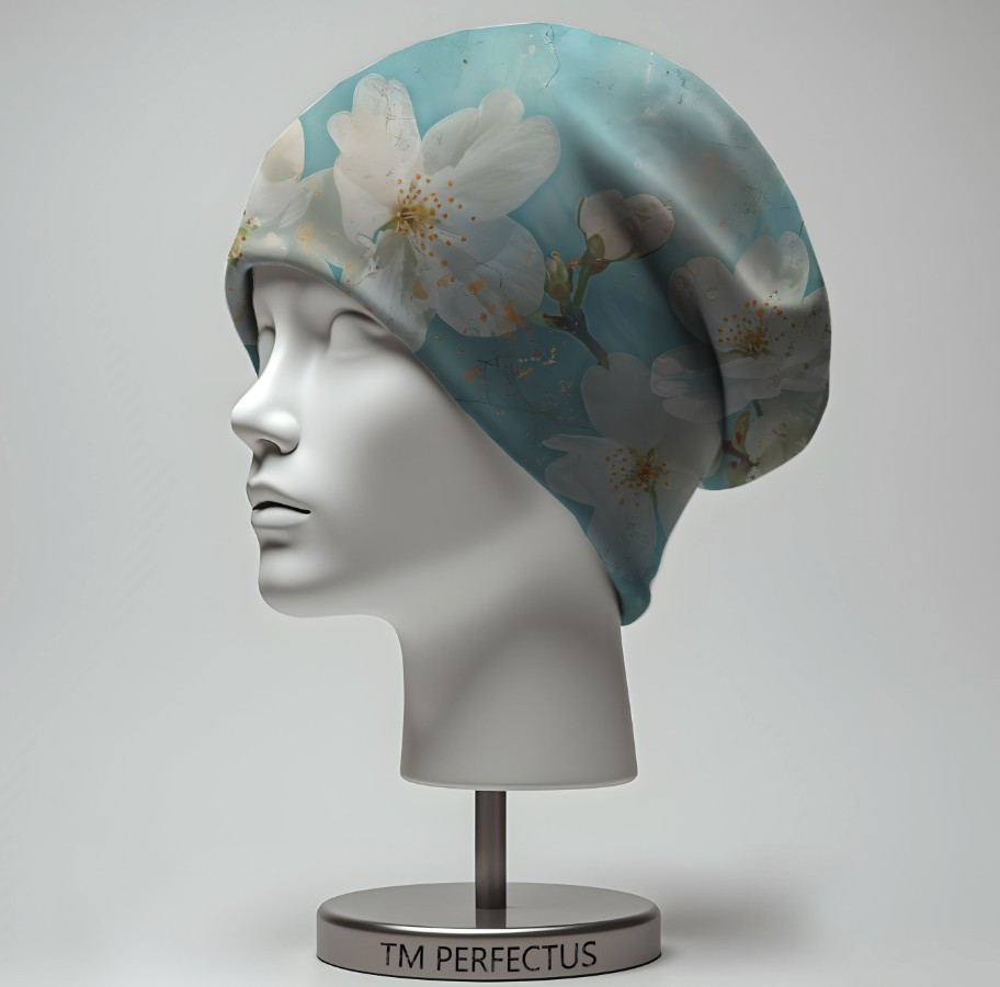 Шапка з 3D принтом "Яблуневий квіт" ВСІ Розміри