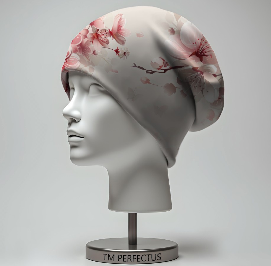 Шапка з 3D принтом "Вишневий квіт" ВСІ Розміри