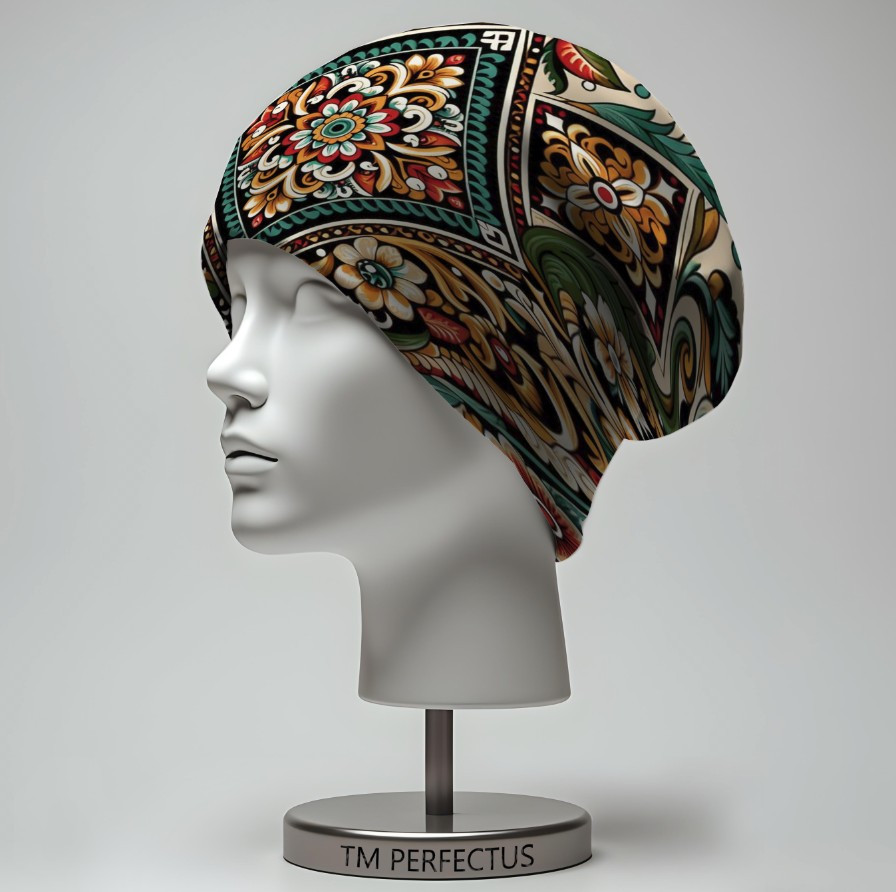 Шапка з 3D принтом "Квіти калина Петриківський розпис національний етнічний стиль різнокольорова" ВСІ Розміри