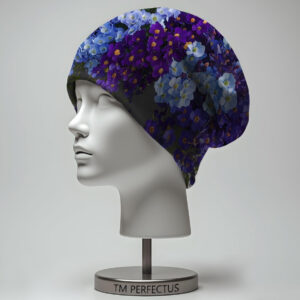 Шапка з 3D принтом "Фіалки квіти" ВСІ Розміри