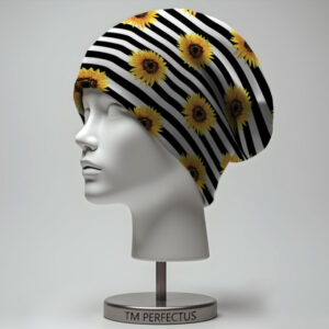 Шапка з 3D принтом "Соняшники квіти смушкове" ВСІ Розміри