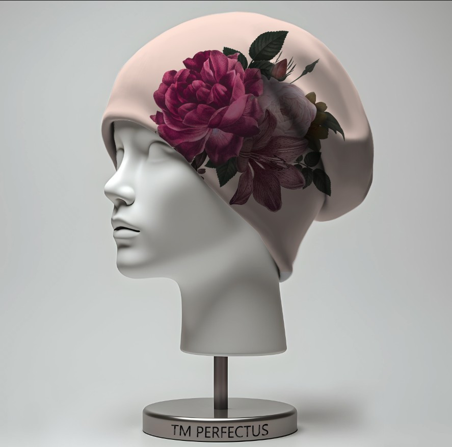 Шапка з 3D принтом "Квіти півонія" ВСІ Розміри