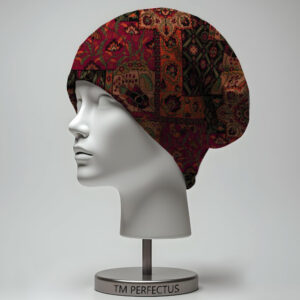 Шапка з 3D принтом "Квіти калина Петриківський розпис національний етнічний стиль чорна червона" ВСІ Розміри