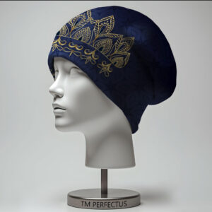 Шапка з 3D принтом "Квіти мереживо золоте" ВСІ Розміри