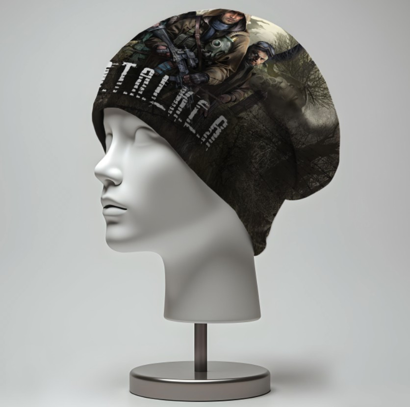 Шапка з 3D принтом "Сталкер Stalker гра Протигаз лого 2" ВСІ Розміри