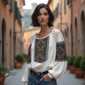 Блуза "Вишиванка" етнічна багатокольорова ВСІ Розміри Преміум тканина