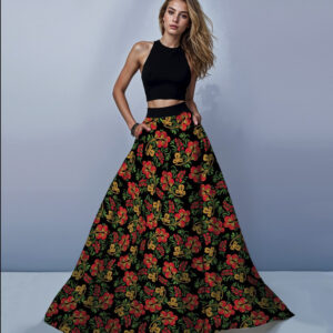 Костюм спідниця максі та короткий топ Петриківський розпис ВСІ Розміри Преміум тканина