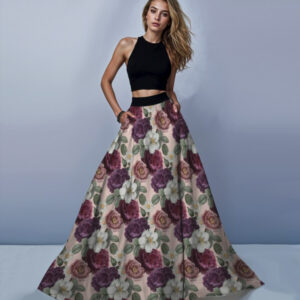 Костюм — спідниця максі троянди квіти ВСІ Розміри Преміум тканина