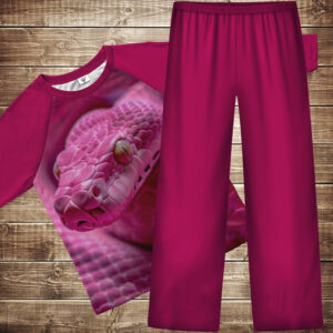 Піжама флісова (домашній костюм) рожева змія ВСІ Розміри Преміум тканина