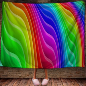 Плед 3д абстракція "Хвилі веселка" 150х200 см.
