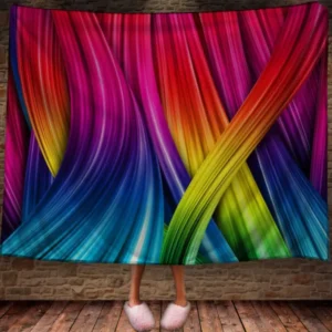 Плед 3д абстракція "Хвилі веселка 1" 150х200 см.