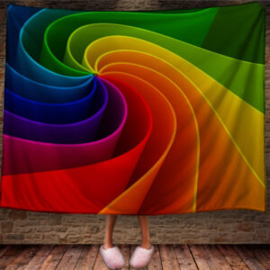 Плед 3д абстракція "Хвилі веселка 2" 150х200 см.